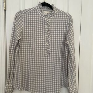 ANN MASHBURN Gray Gingham Blouse
